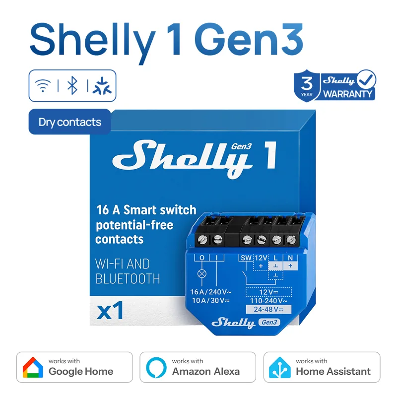 Shelly Relay Module - Shelly 1 Gen3 Dry Contact Smart