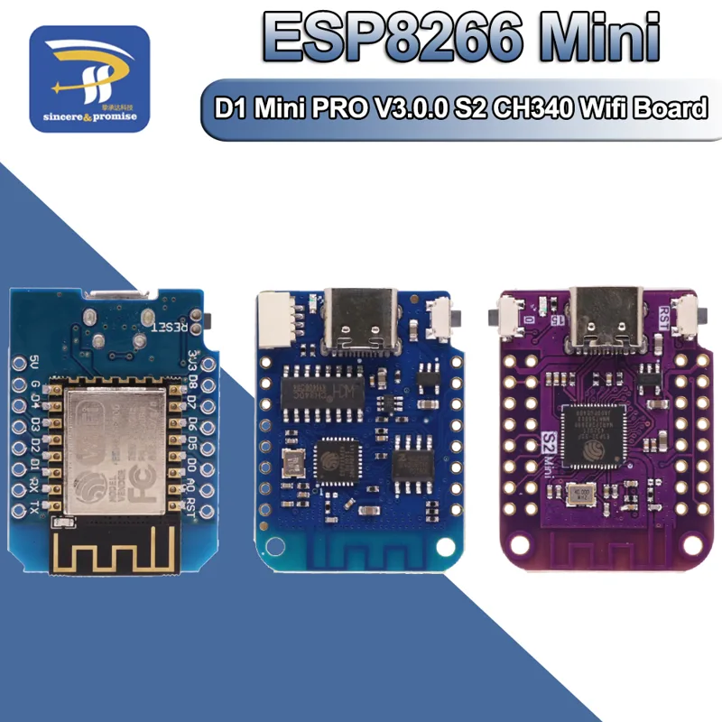 Esp8266 Nodemcu Board - WeMos D1 Mini Pro V3.0 NodeMcu