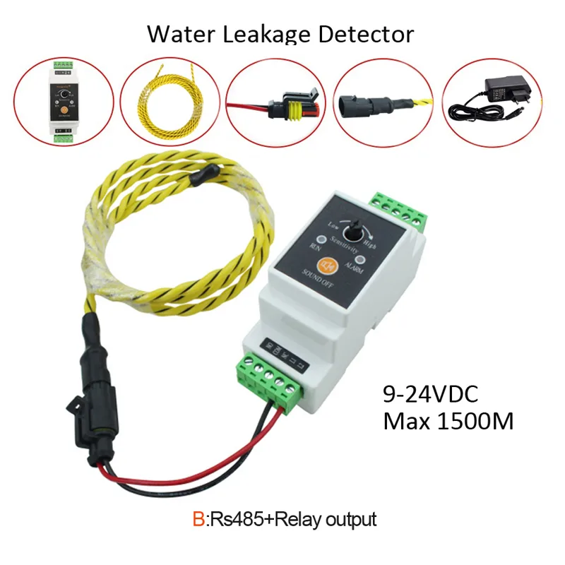 Water Leak Detector Wired - 1Set Wire Water Leakage Detector With