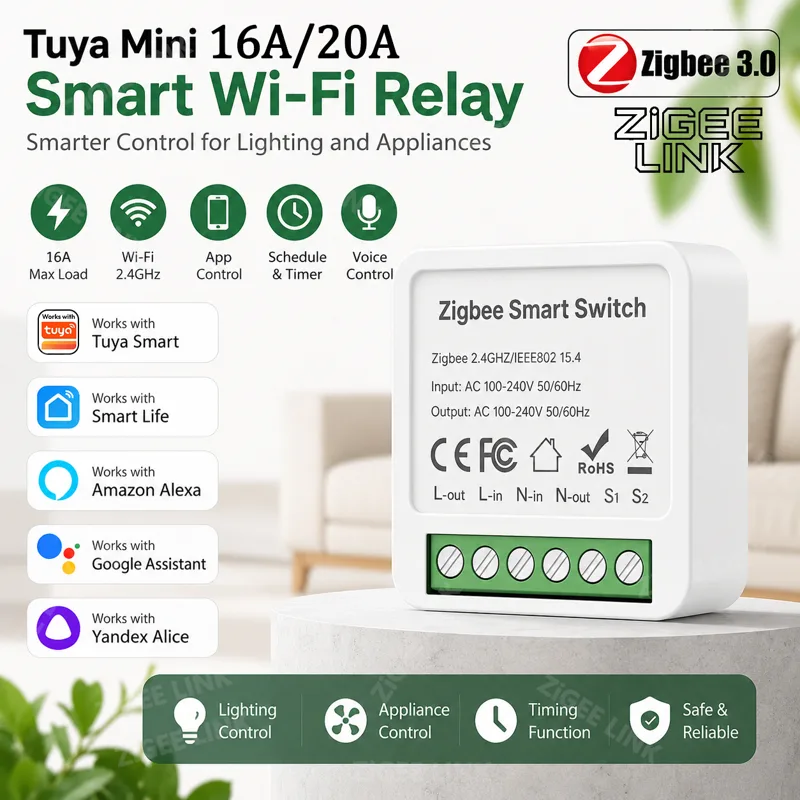 Home Automation Systems Diy - WiFi Zigbee Smart Switch Module 2-Way