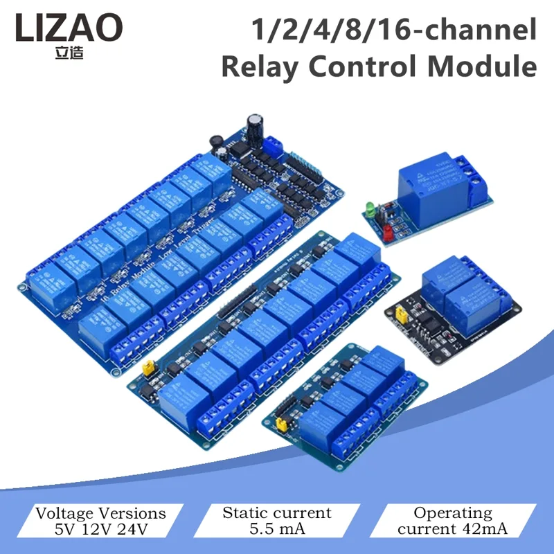 Home Automation Diy Projects - 5V/12V/24V 1/2/4/8/16 Channel Relay Control Module,