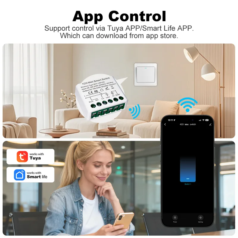 For Tuya WIFI 10A Smart Light  - Home Automation Diy ulasan dan harga