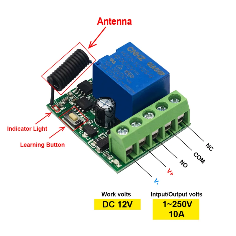 QIACHIP 433MHz DC 12V Wireless - 433Mhz Receiver Module ulasan dan harga