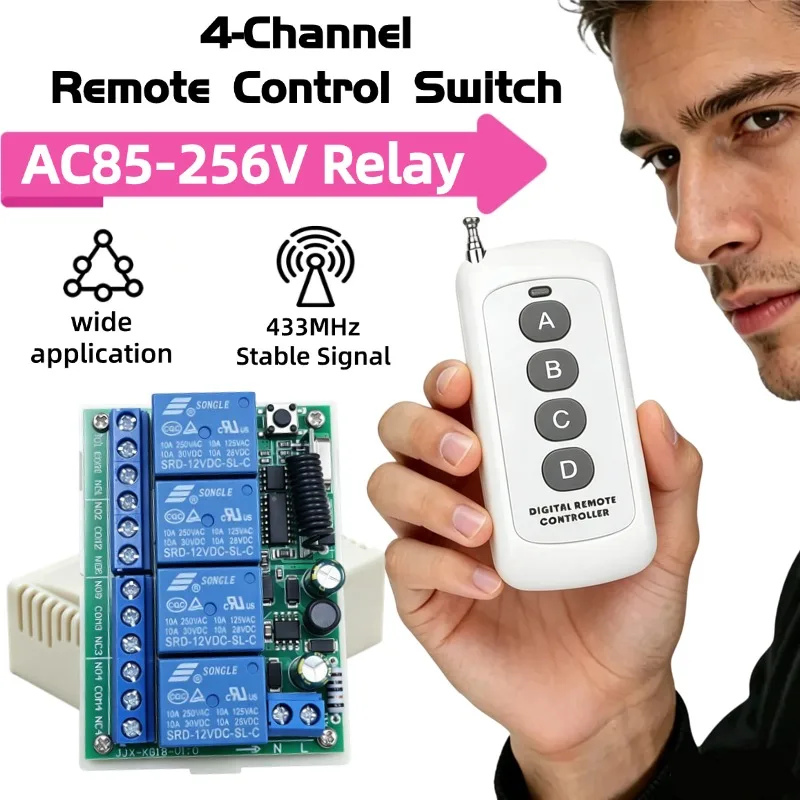 433 MHz AC 110V 220V 4CH RF Re - 433Mhz Receiver Module ulasan dan harga