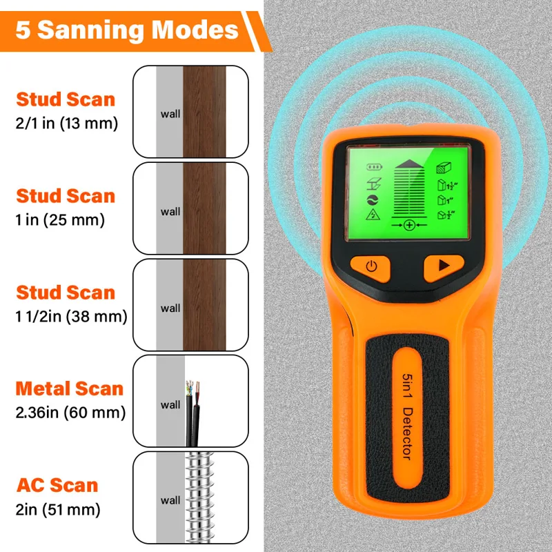 Wall Stud Detector 5 in 1 Hand - Water Leak Detector Wired ulasan dan harga