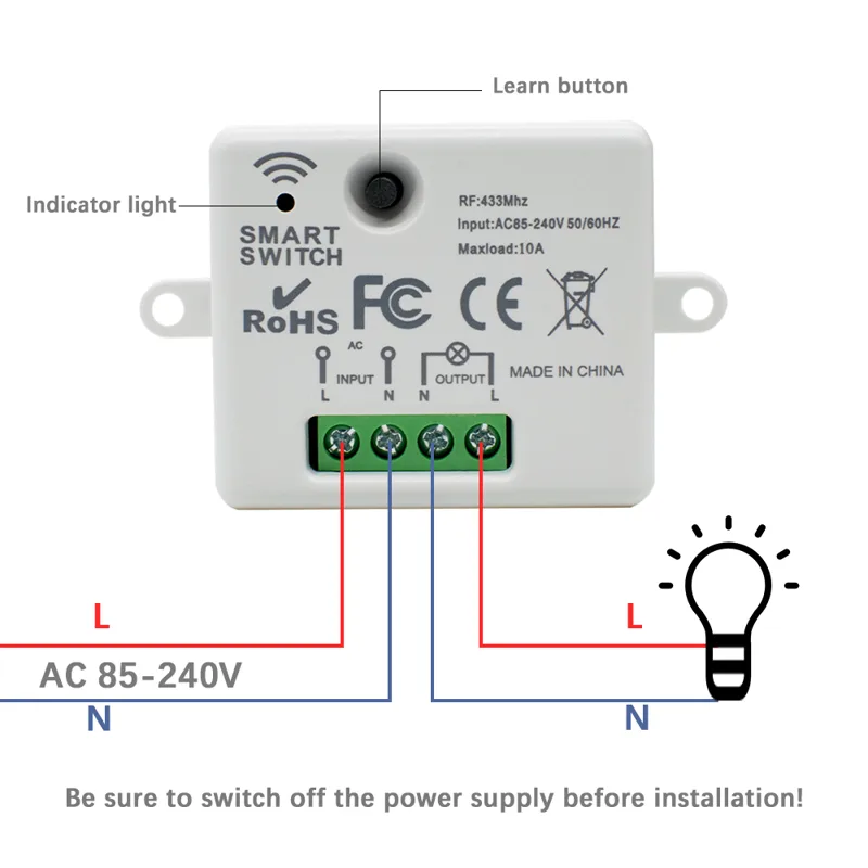 220V 1CH Wireless Remote Contr - 433Mhz Receiver Module ulasan dan harga